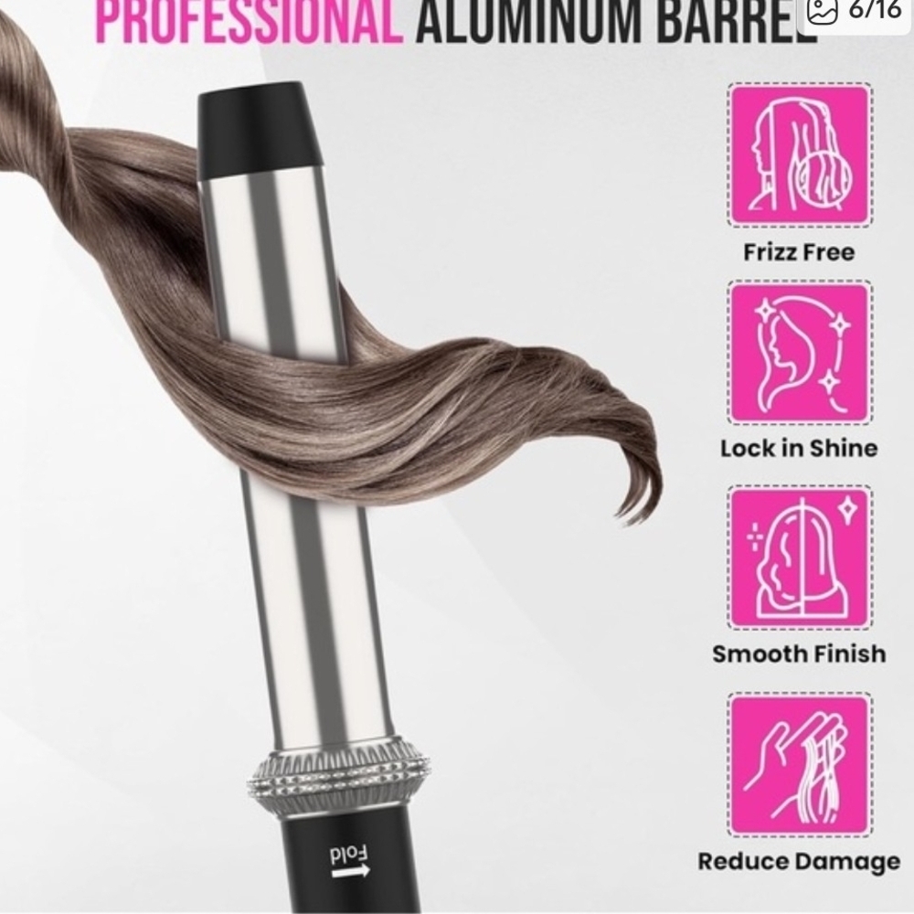 1&ONLYU The Diamond Wand Curling Iron 1" Barrel Wrap Around Style. NIB*** - Picture 8 of 10